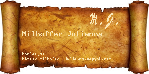 Milhoffer Julianna névjegykártya